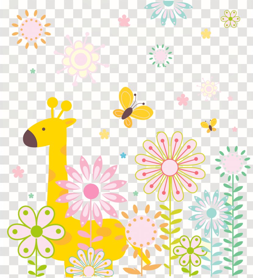 Giraffe Cartoon Illustration - Pixel - Cute Background Transparent PNG