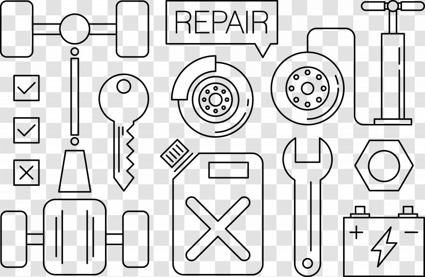 Car Icon - Hardware Accessory - Hand Key Wrench Supplies Set Transparent PNG