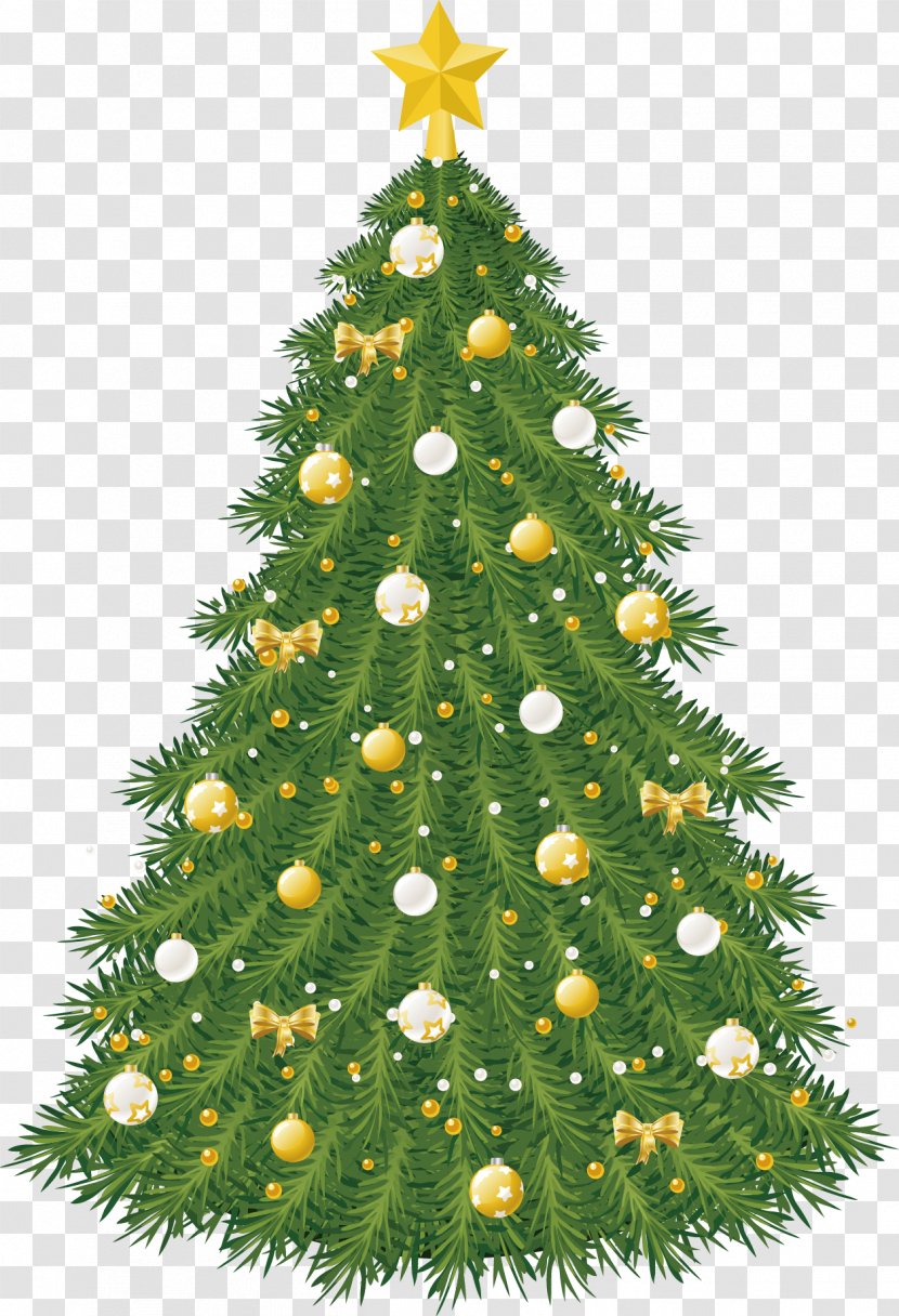 Christmas Ornament Tree Clip Art - Evergreen - Free Pull Element Transparent PNG