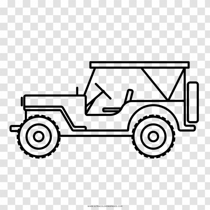 Car Jeep Drawing Mini Sport Utility Vehicle Coloring Book - Automotive Exterior Transparent PNG