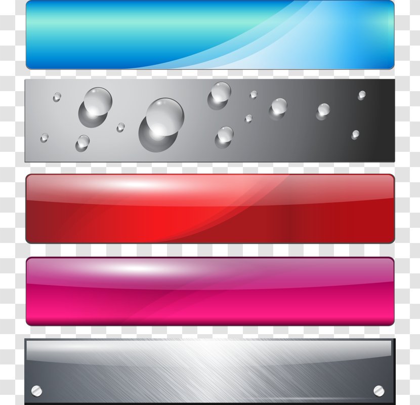 Web Banner Button - Metal - Crystal Transparent PNG