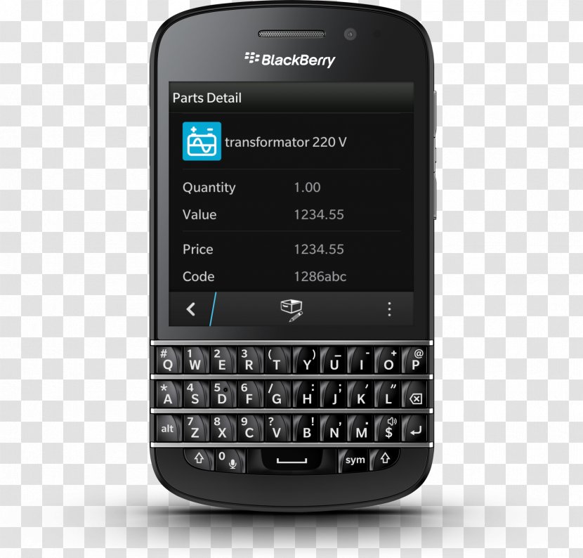 BlackBerry Q10 Unlocked Cellphone, 16GB, Black - Mobile Phone - LTE QWERTY 16 GbToo Fast Transparent PNG