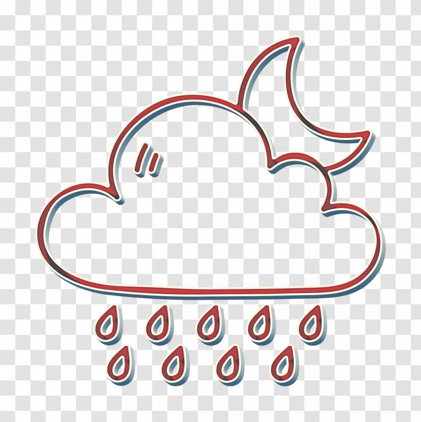 Cloud Icon Forecast Moon - Night - Heart Line Art Transparent PNG