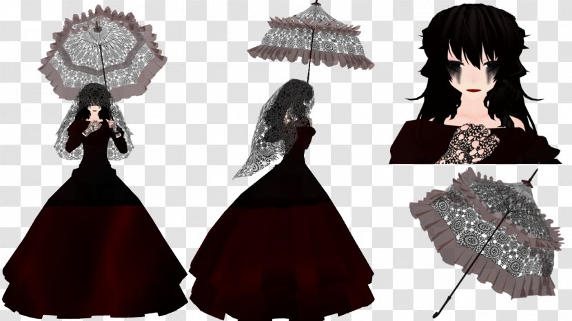 Victorian Era Fashion Clothing Dress Model - Lace Umbrella Transparent PNG