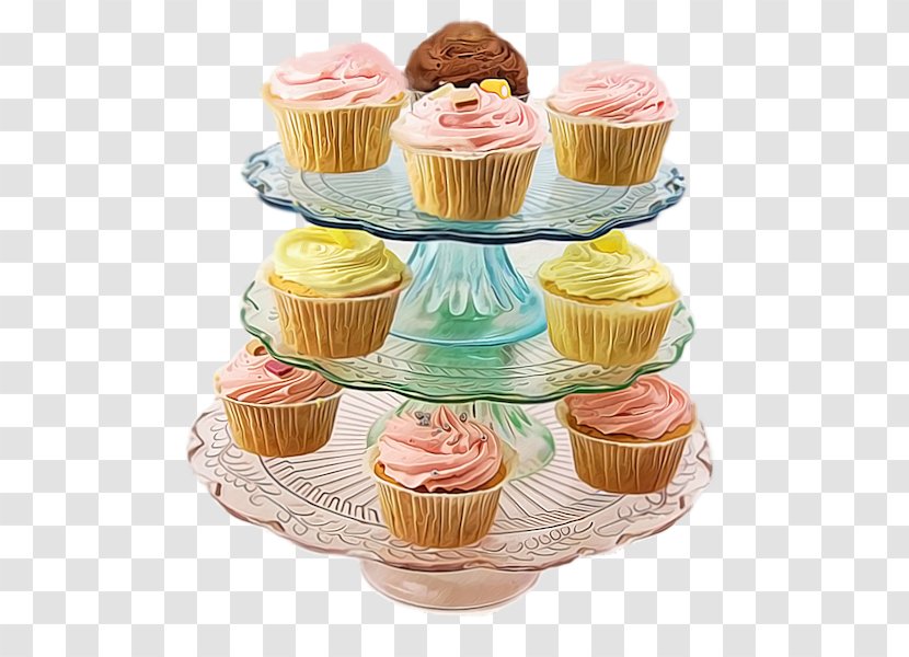 Cupcake Cream Muffin Petit Four - Cake Stand Transparent PNG