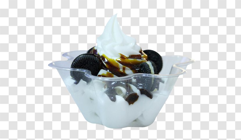 Chocolate Ice Cream Sundae Frozen Yogurt Dame Blanche - Parfait - Biscuit Transparent PNG