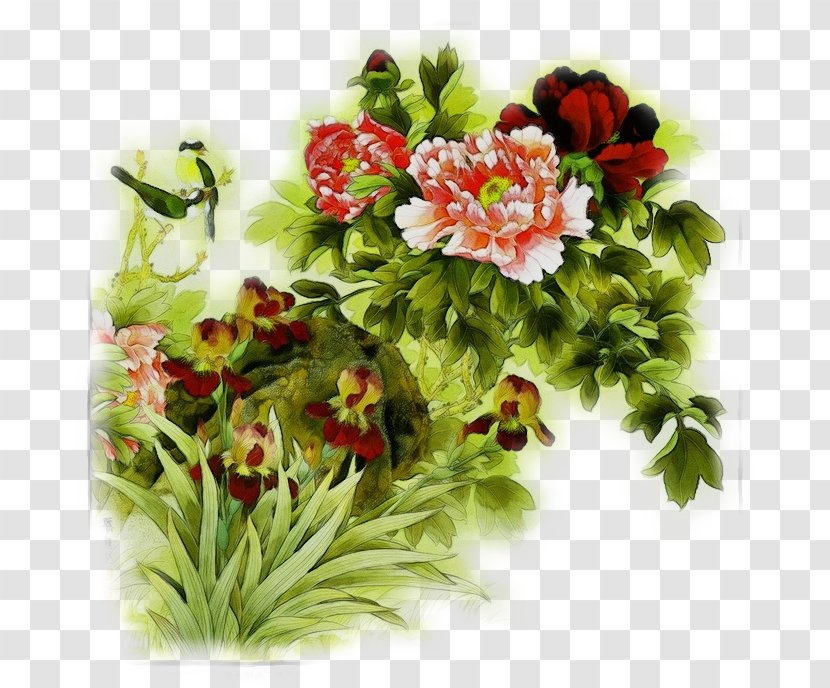 Flower Flowering Plant Bouquet Peony - Paint - Chinese Petal Transparent PNG