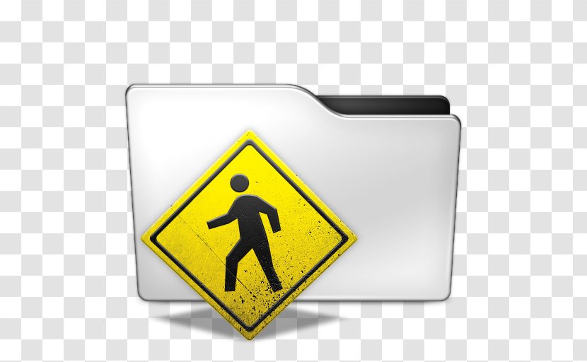 Pedestrian Crossing Warning Sign Traffic School Zone - Folders Transparent PNG