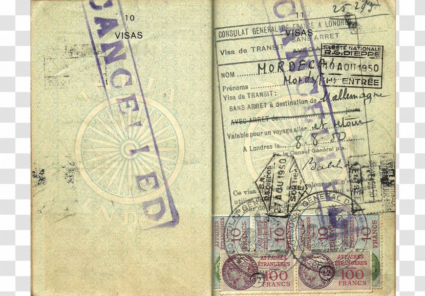 Indian Passport Travel Visa Allied-occupied Germany Transparent PNG