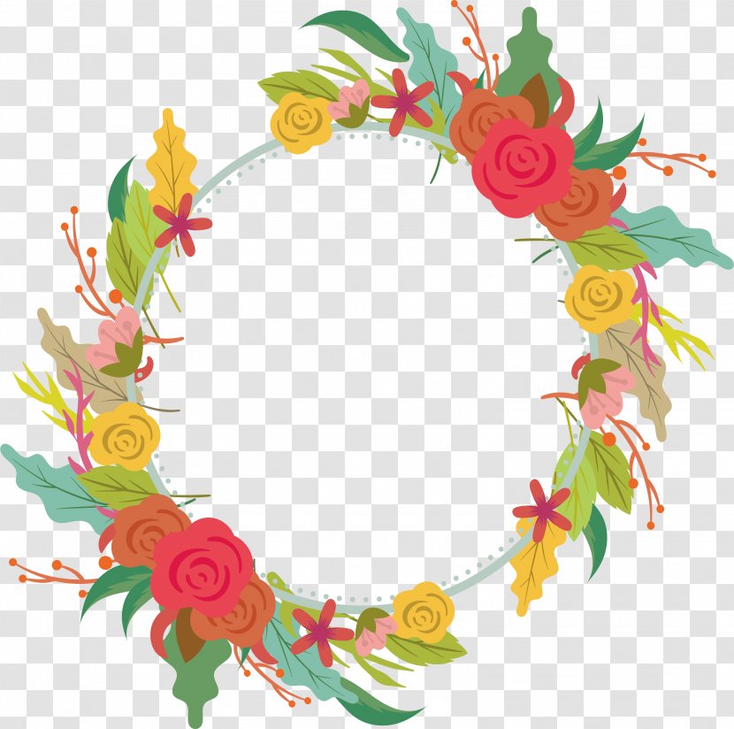 Floral Design Wreath Flower Garland - Arranging - Beautiful Colored Garlands Transparent PNG