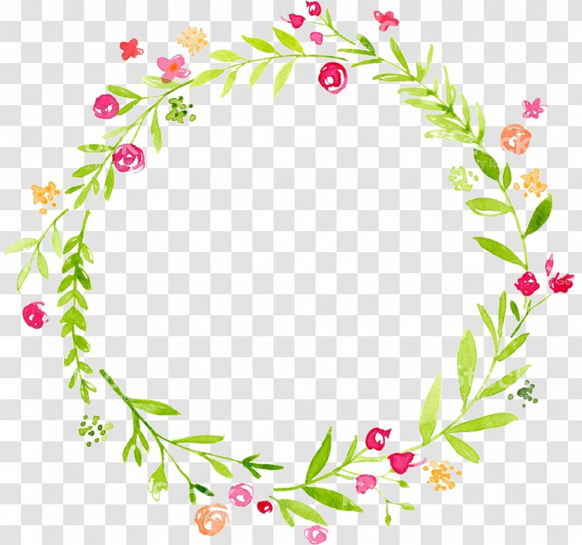 Watercolor Painting Flower Wreath Transparent PNG