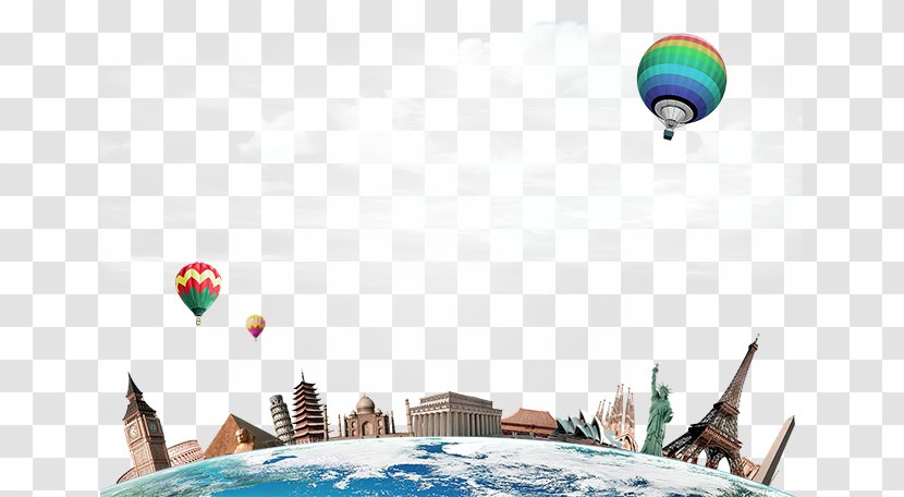 Eiffel Tower Statue Of Liberty China Travel Information - Hot Air Balloon - World Transparent PNG