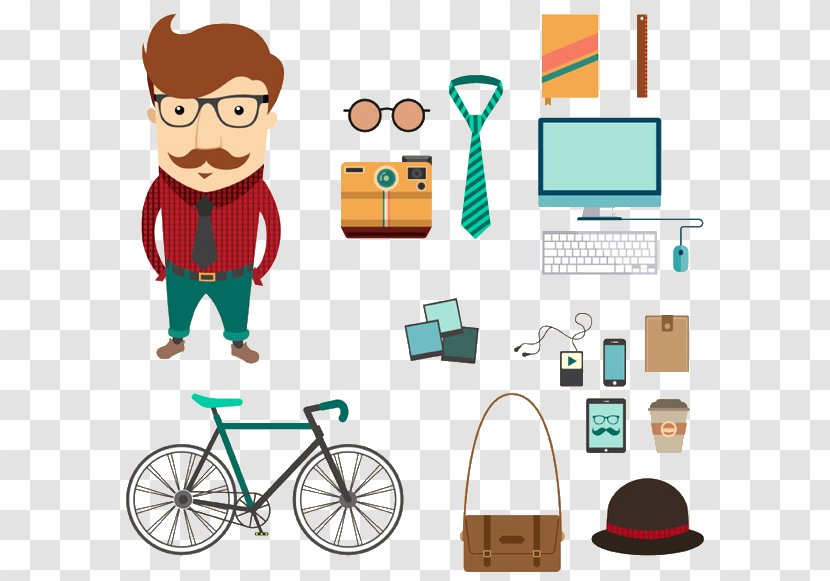 Hipster Stock Photography Model Sheet Illustration - Artwork - A Man's Daily Necessities Transparent PNG