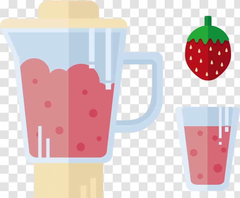 Strawberry Juice - Drinkware - Vector Mixer Transparent PNG