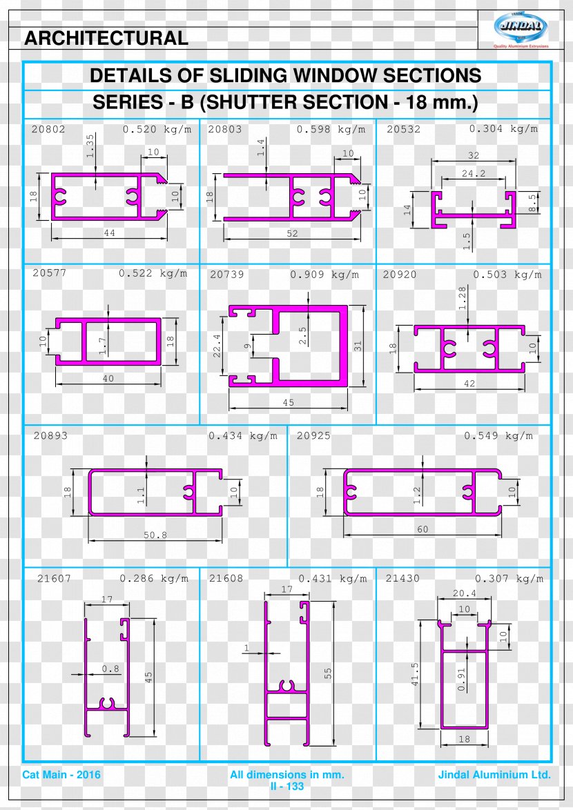 Window Extrusion Jindal Aluminium Curtain Wall - Magenta Transparent PNG