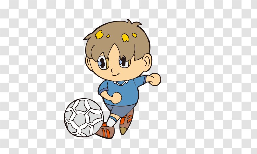 Cartoon Sport Comics Illustration - Qversion - The Little Boy Who Plays Football Transparent PNG