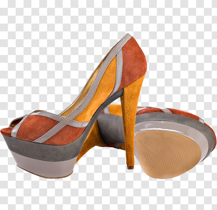 Suede Sandal Shoe - High Heeled Footwear Transparent PNG