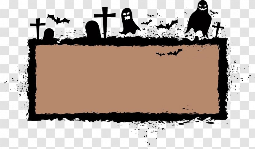 Halloween Jack-o-lantern - Geometric Shape - Brown Cartoon Cemetery Border Texture Transparent PNG