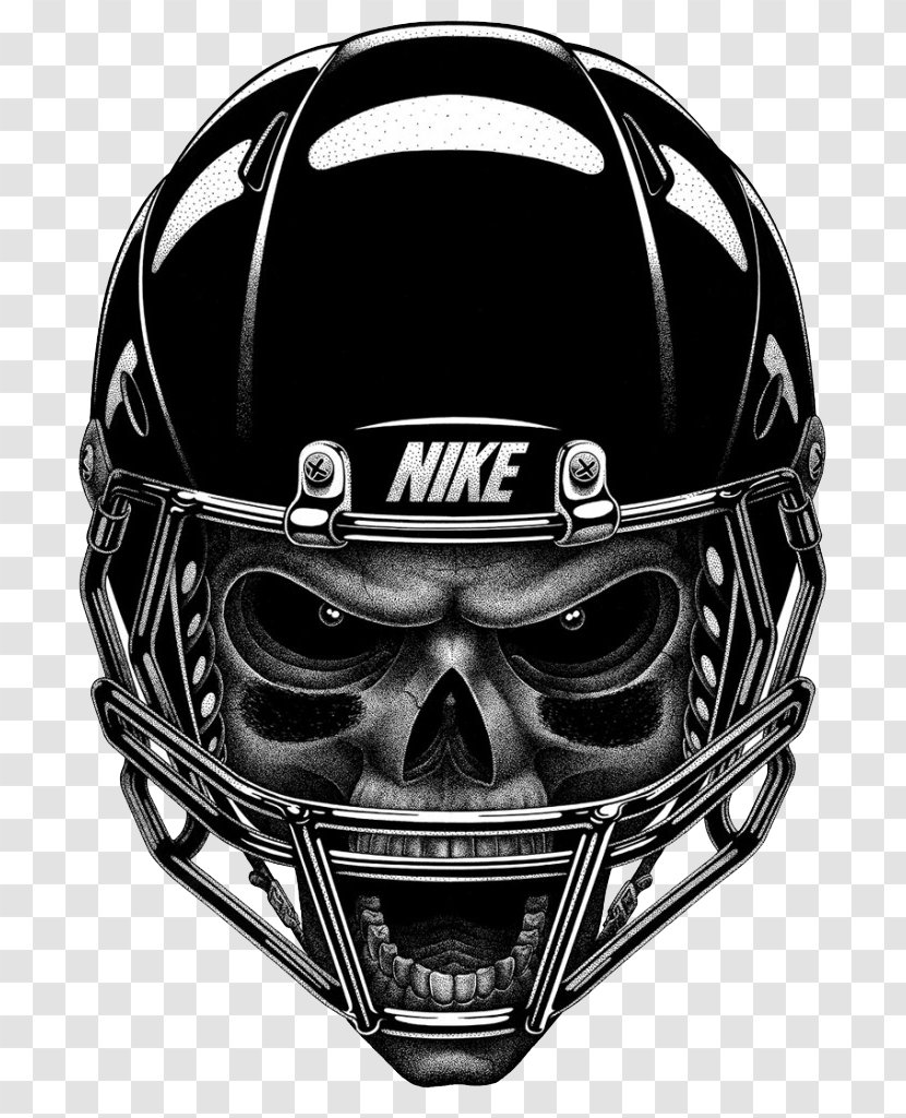 Oakland Raiders T-shirt NFL Air Force Nike - Lacrosse Helmet - Black Skeleton Transparent PNG