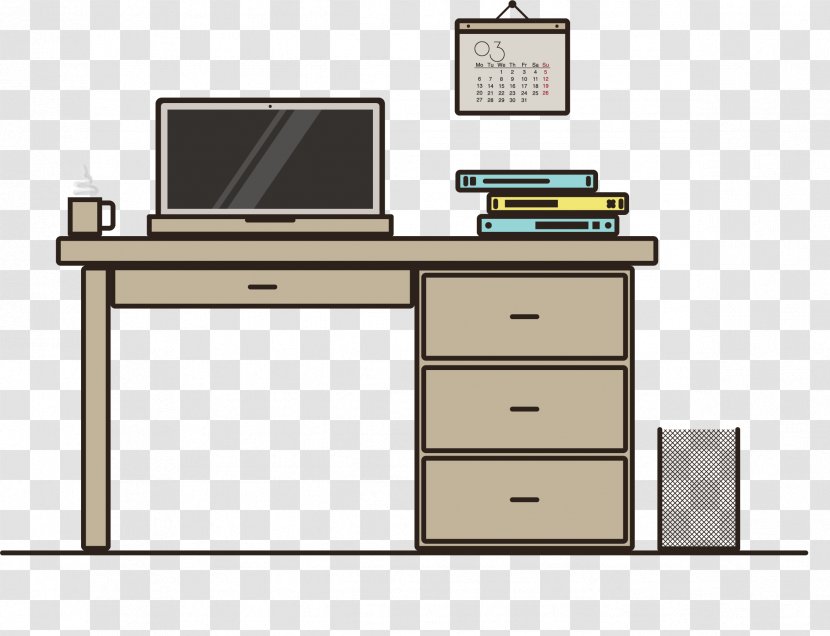 Desk Computer Download - Filing Cabinet - Brown Transparent PNG