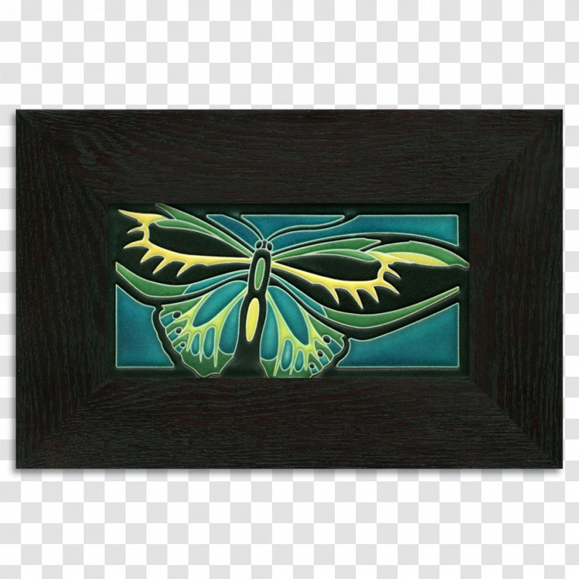 Motawi Tileworks Monarch Butterfly Art Nouveau Tiles - Insect - Turquoise Transparent PNG