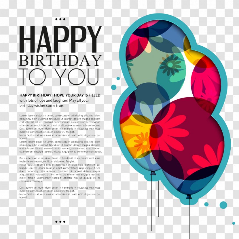 Wedding Invitation Birthday Cake Greeting Card Happy To You - Balloon - Plane Transparent PNG
