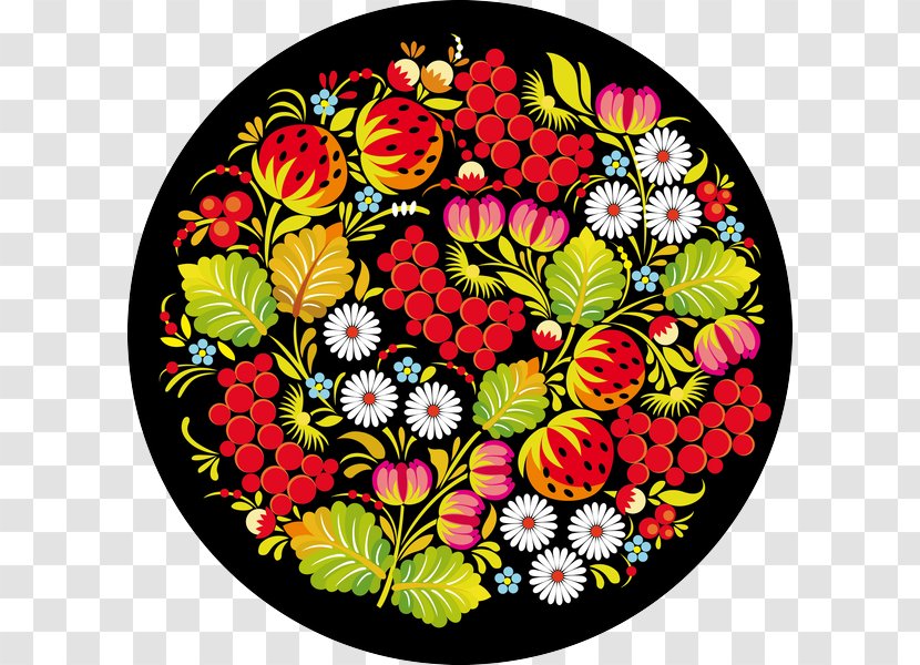 Khokhloma Floral Design Art Petrykivka Painting Pavlodar - Cut Flowers Transparent PNG