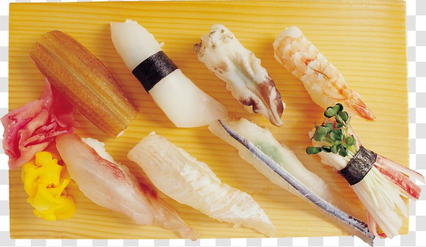 Sushi Japanese Cuisine Sashimi Asian Makizushi - Dish Transparent PNG