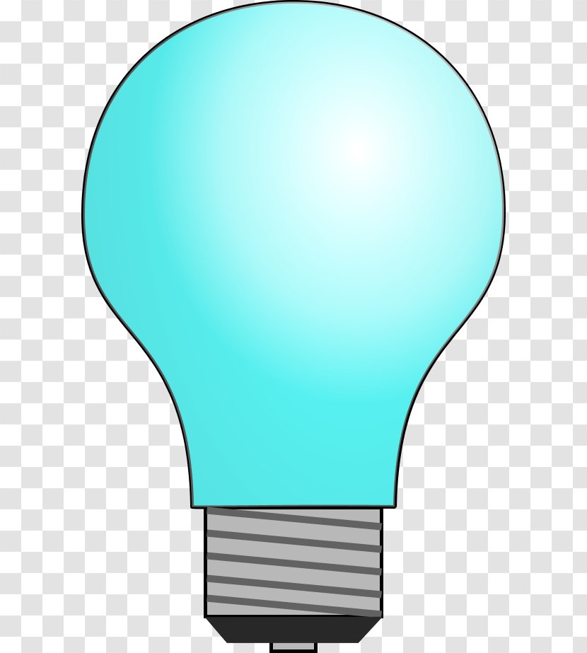Incandescent Light Bulb Clip Art - Azure - Picture Of Lightbulb Transparent PNG