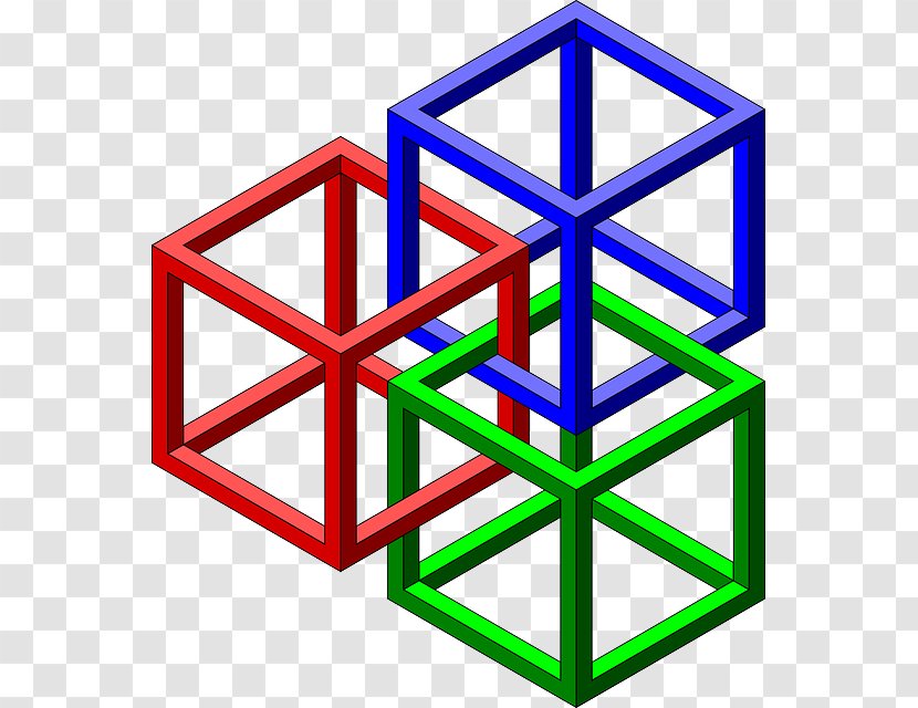 Penrose Triangle Impossible Cube Geometry - Necker Transparent PNG