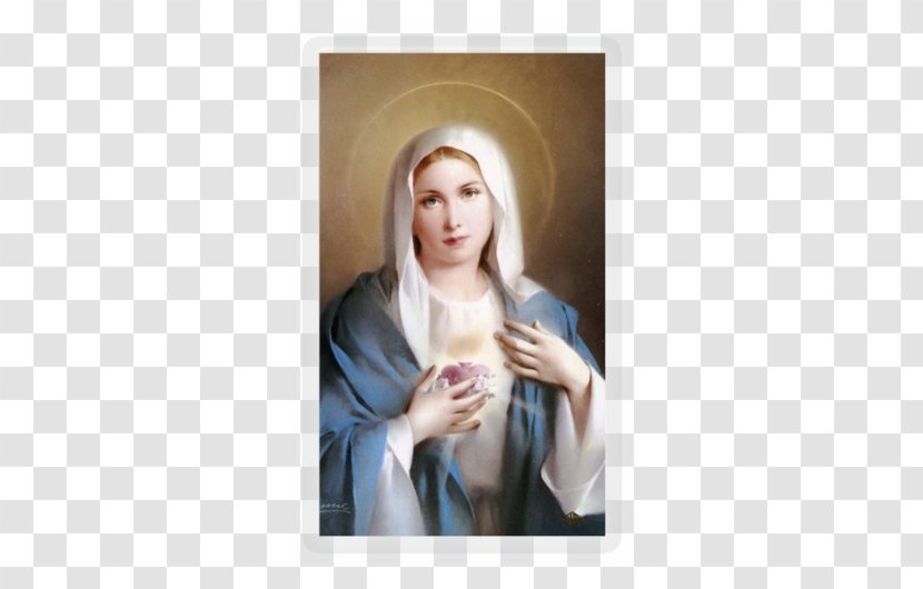 Immaculate Heart Of Mary Holy Card Prayer Ave Maria - Flower Transparent PNG