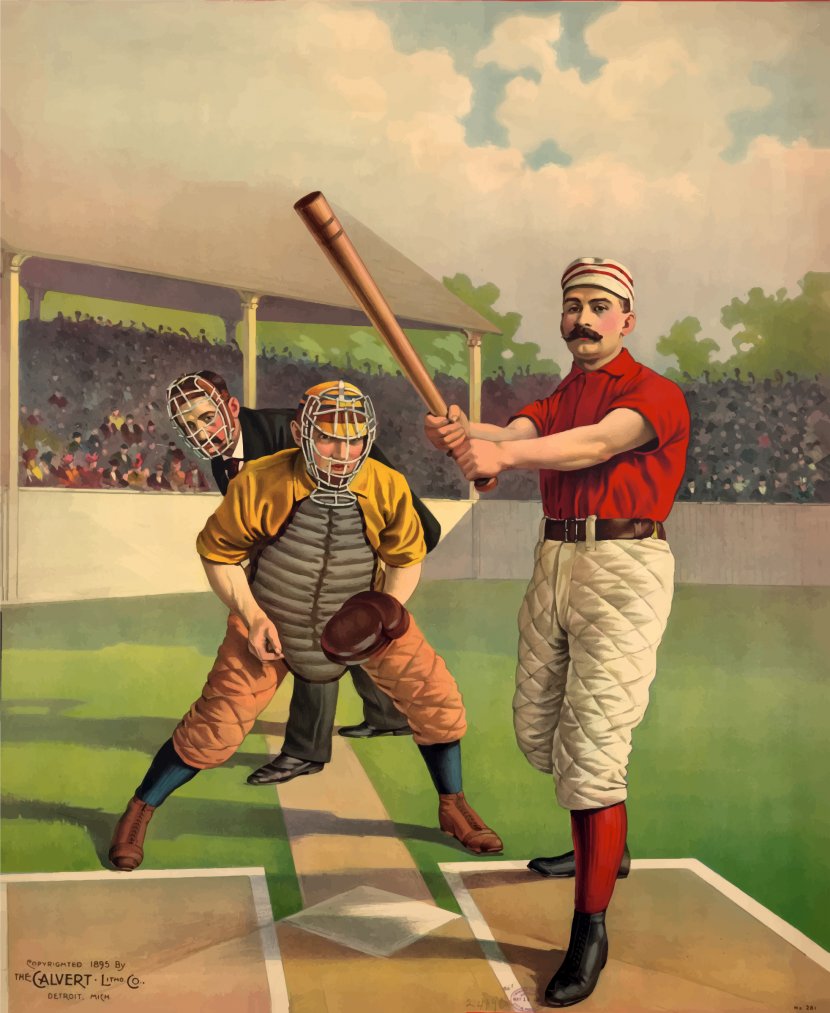 Baseball Vintage Base Ball Poster Batting Clip Art - Old Cliparts Transparent PNG