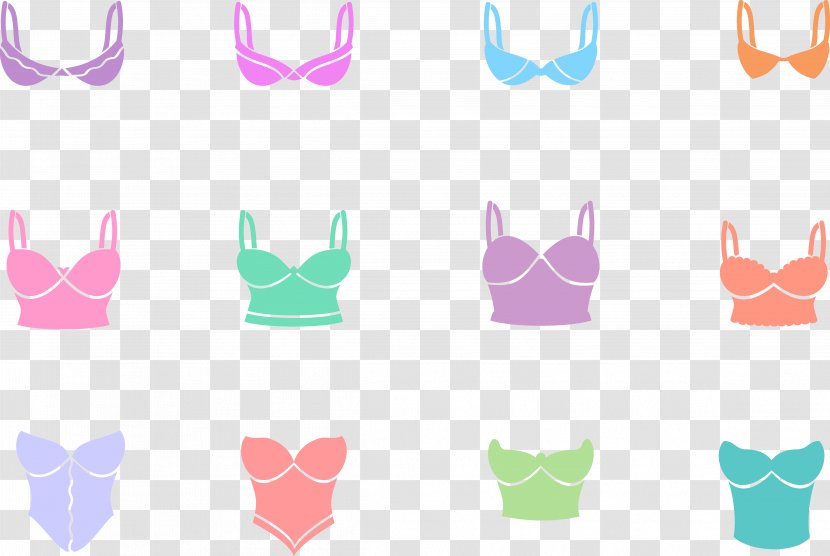 Blue Bra Red Download - Silhouette - Colorful Transparent PNG