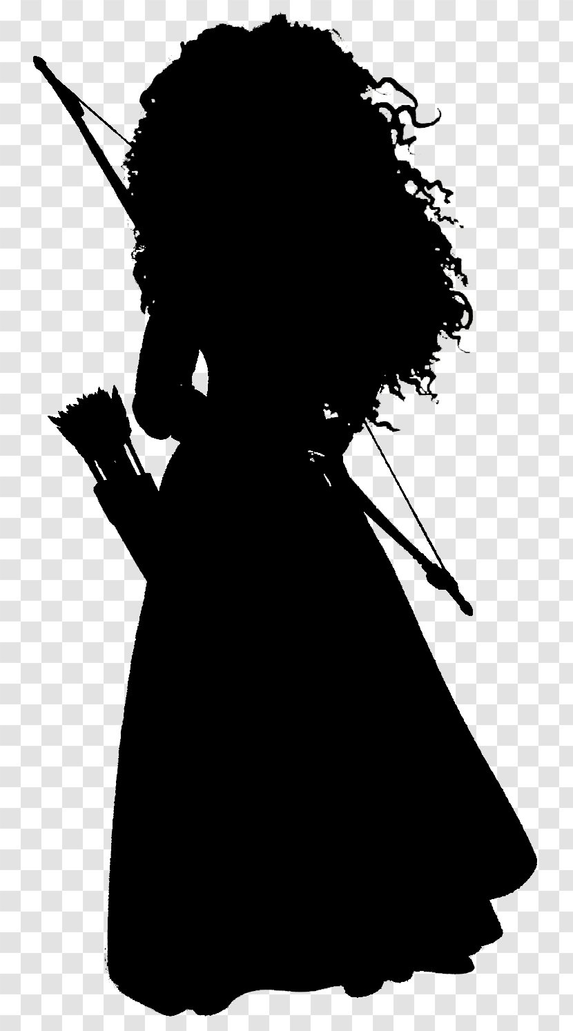 Merida Silhouette Disney Princess The Walt Company - Monochrome Photography Transparent PNG