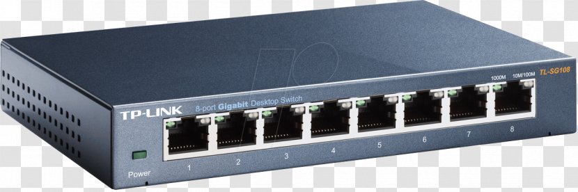 Gigabit Ethernet Network Switch TP-Link Port - Electronic Component - Stereo Amplifier Transparent PNG