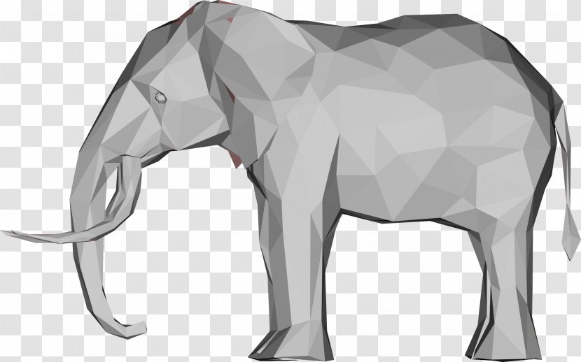 Elephant Three-dimensional Space 3D Computer Graphics - Low Poly - Vector Transparent PNG