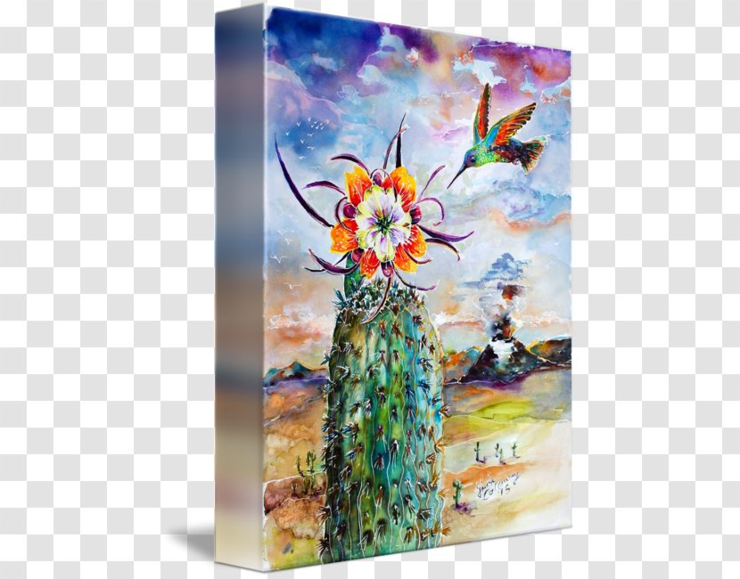 Watercolor Painting Canvas Print Still Life - Flora - Flower Cactus Transparent PNG
