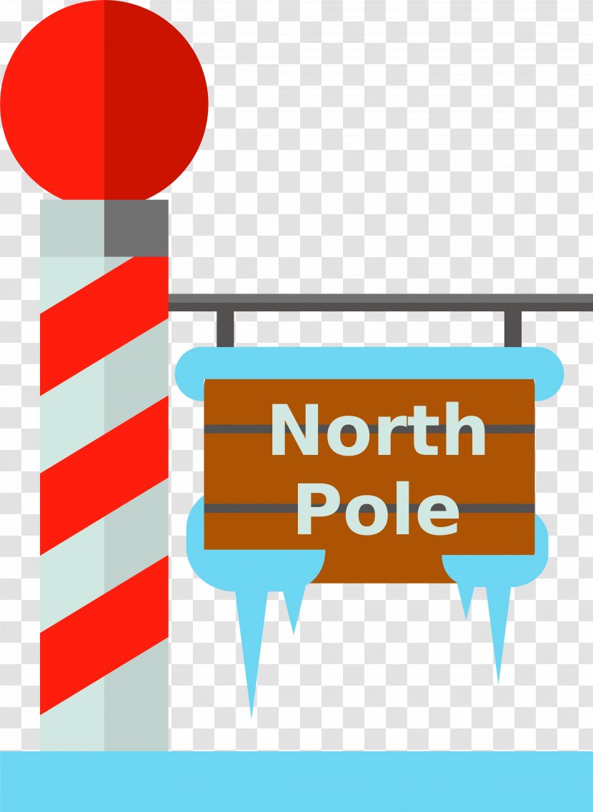 North Pole Clip Art - Text - Cartoon Signboard Transparent PNG