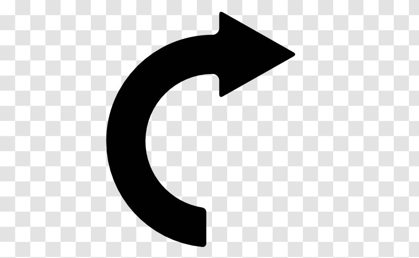 Curve Arrow Disk - Black And White - Right Transparent PNG
