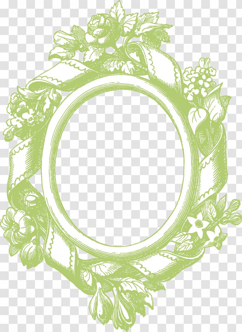 Picture Frames Floral Design Paper - Oval Transparent PNG