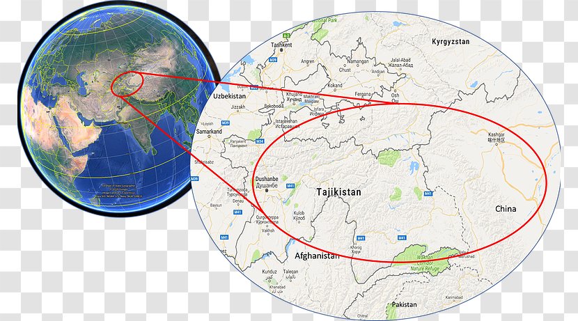 World Map Globe Georgia - Pamir Mountains - Highway Two Paths Transparent PNG