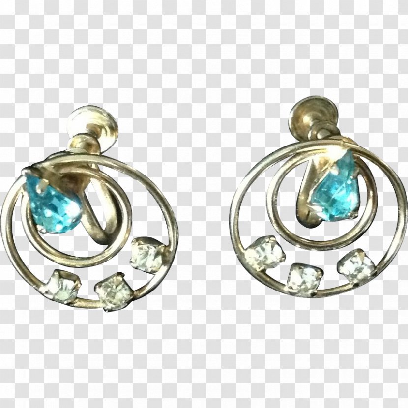 Turquoise Earring Body Jewellery Silver - Gemstone Transparent PNG