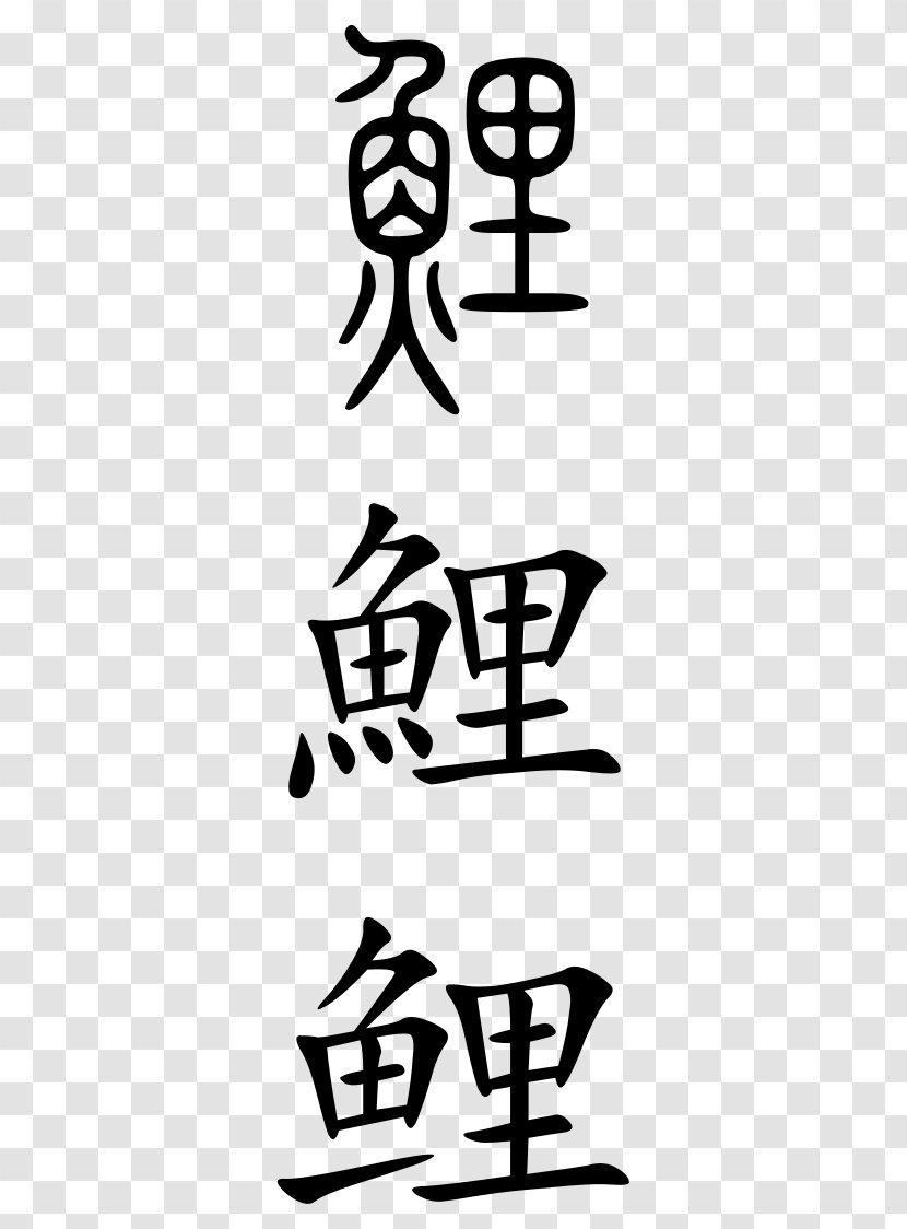 Chinese Characters Common Carp Stroke Order Written - Calligraphy Transparent PNG