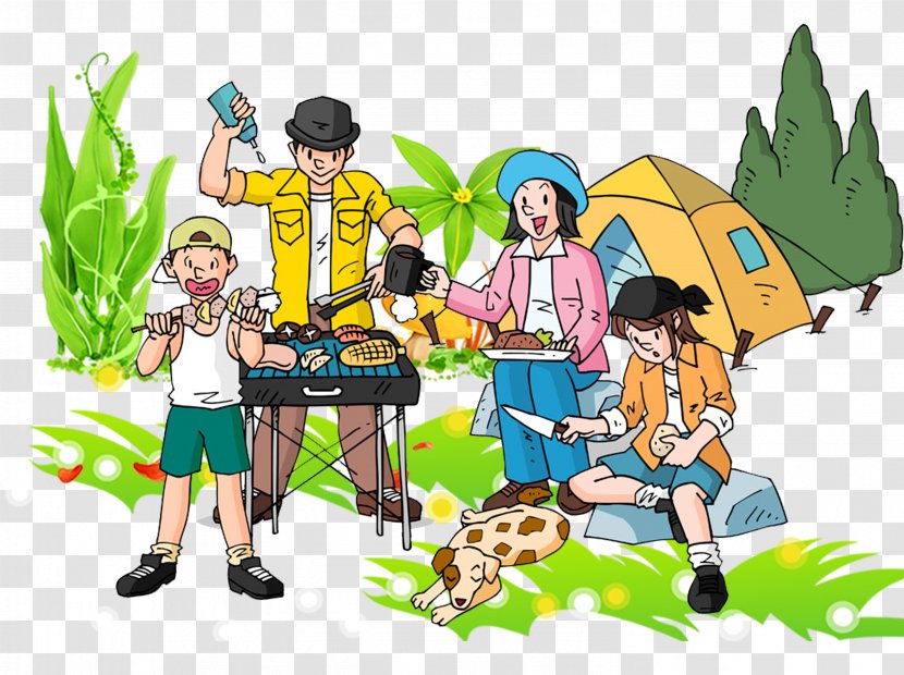 Barbecue Cartoon - Ni - Family Camp Transparent PNG