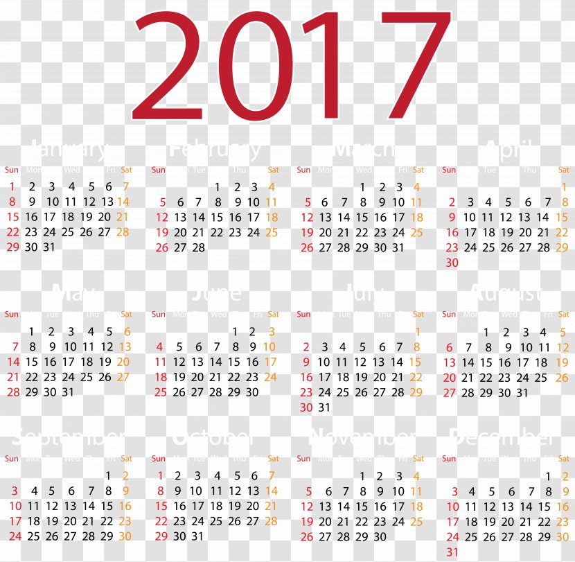 Calendar Clip Art - Names Of The Days Week Transparent PNG