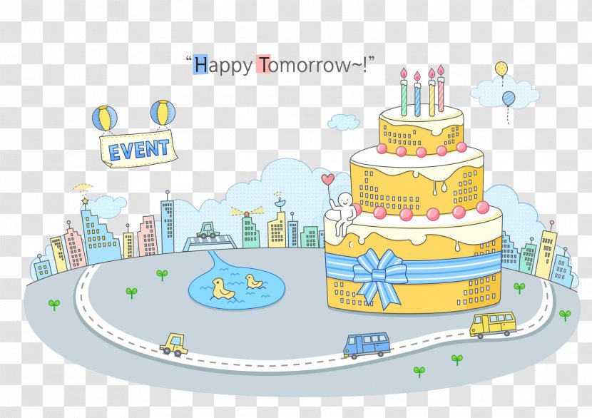 Birthday Cake Stock Photography Illustration - Torte - Future City Transparent PNG