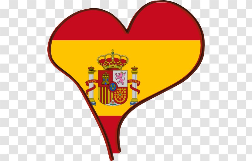 Flag Of Spain National Chile - Heart Transparent PNG