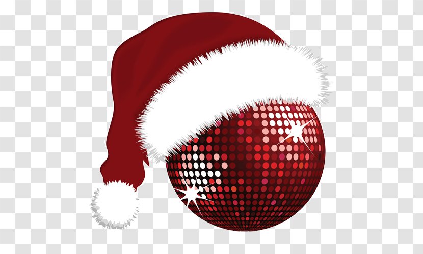 Santa Claus 1970s Christmas Disco Ball - Wearing Hats Transparent PNG
