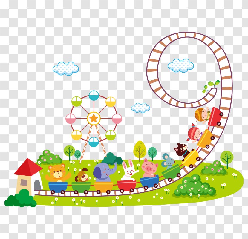 Wall Decal Roller Coaster Design Decorative Arts - Area - Fairground Transparent PNG