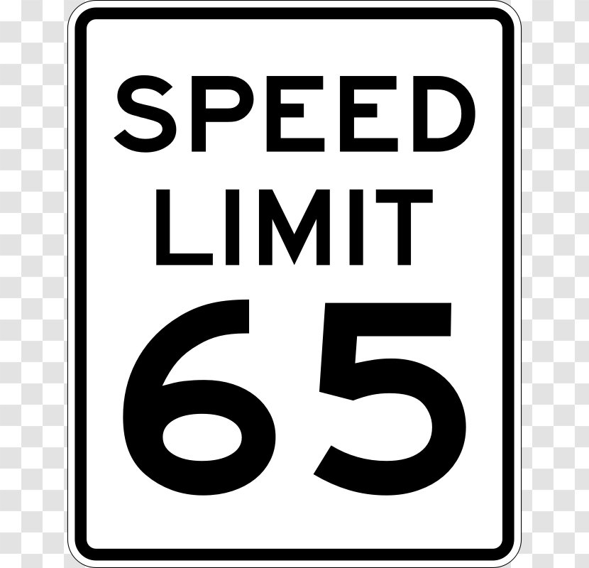United States Speed Limit Car Traffic Sign Clip Art - Black And White Road Signs Transparent PNG
